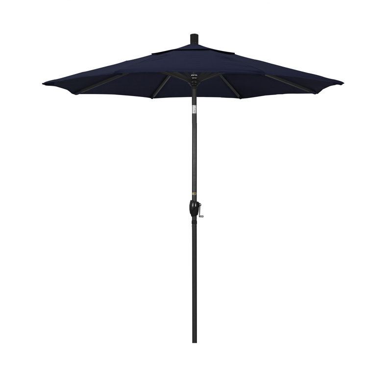 Parasol de marché 7,5', Bleu marine-oléfine, Oléfine, Noir