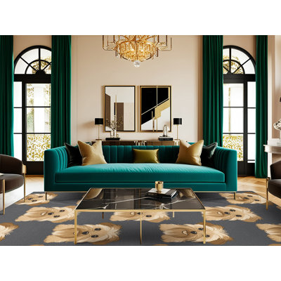 Washable Tibetan Terrier Dogs Area Rug