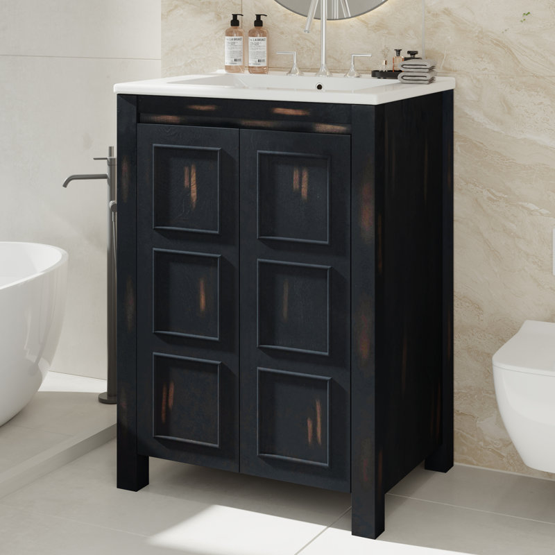 24" Single Bathroom Vanity With Ceramic Top