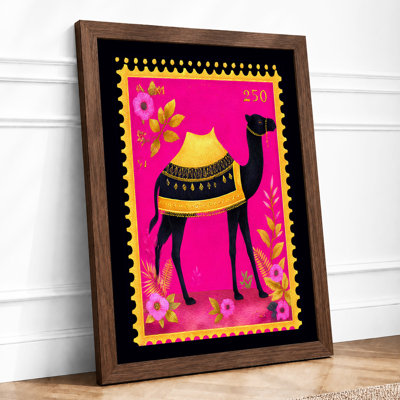 Camel in Gold Retro 1 Piece Single Picture Frame Wall Art