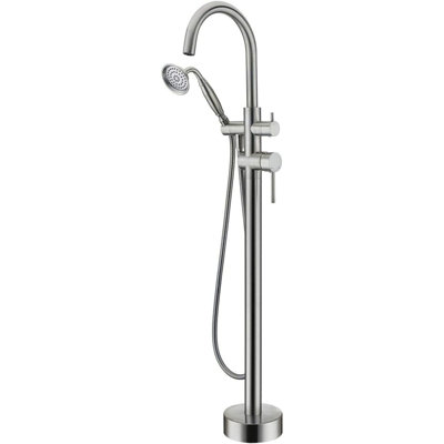 2 Handle Floor Clawfoot Tub Faucet with Diverter