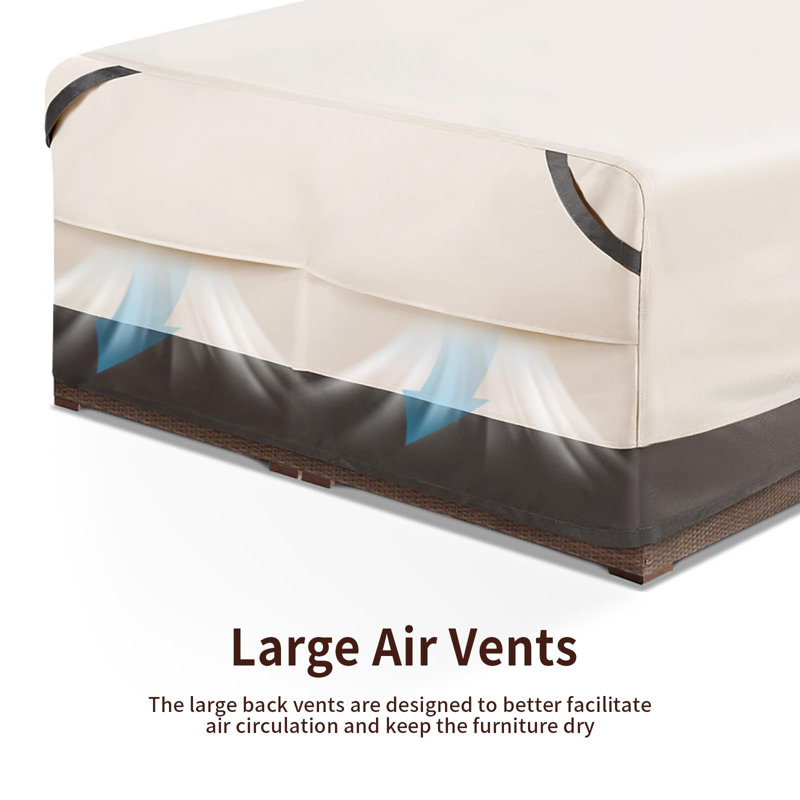 Beige and Gray Waterproof Rectangular Patio Furniture Cover