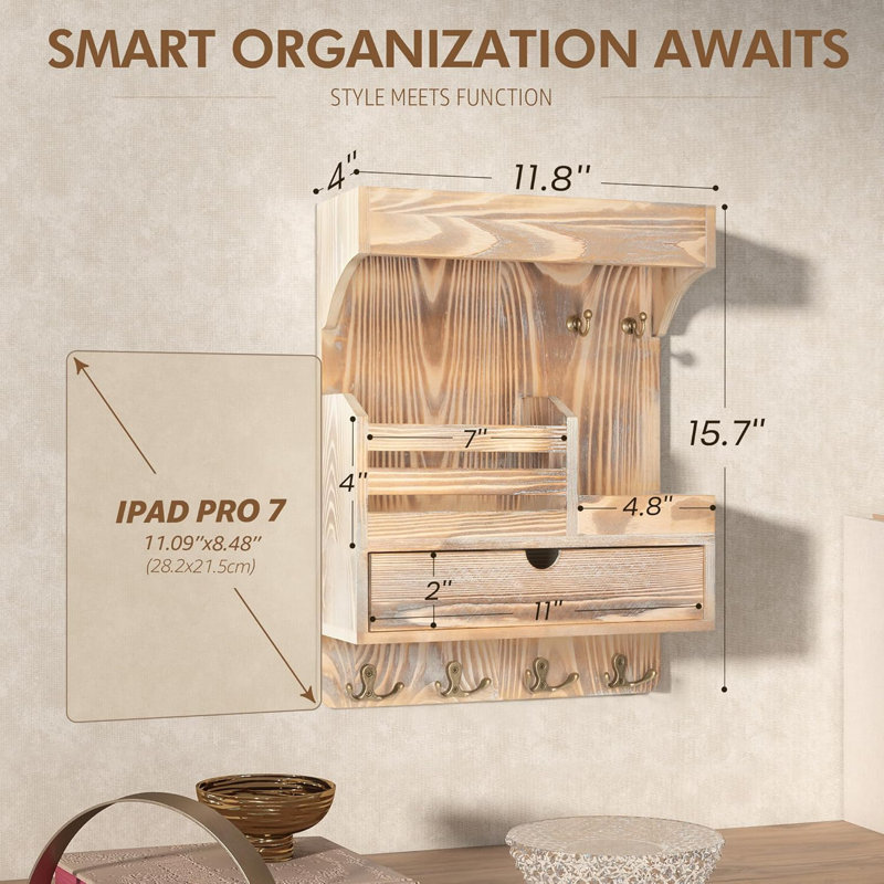 Wooden Lock And Key Storage Device