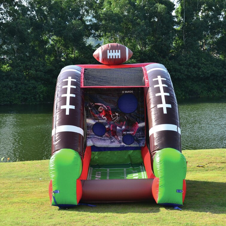 JumpOrange Football Target Game Inflatable for Kids and Adults (with Blower and Foam Football)