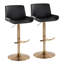 Tabouret de bar réglable rond avec repose-pieds arrondi en T Rondell - ensemble de 2-202853214-202853213