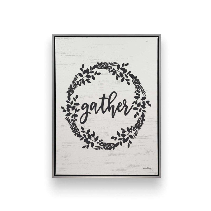 «Gather Wreath» par Art graphique, Toile avec cadre, Argent, L 18 po x H 24 po