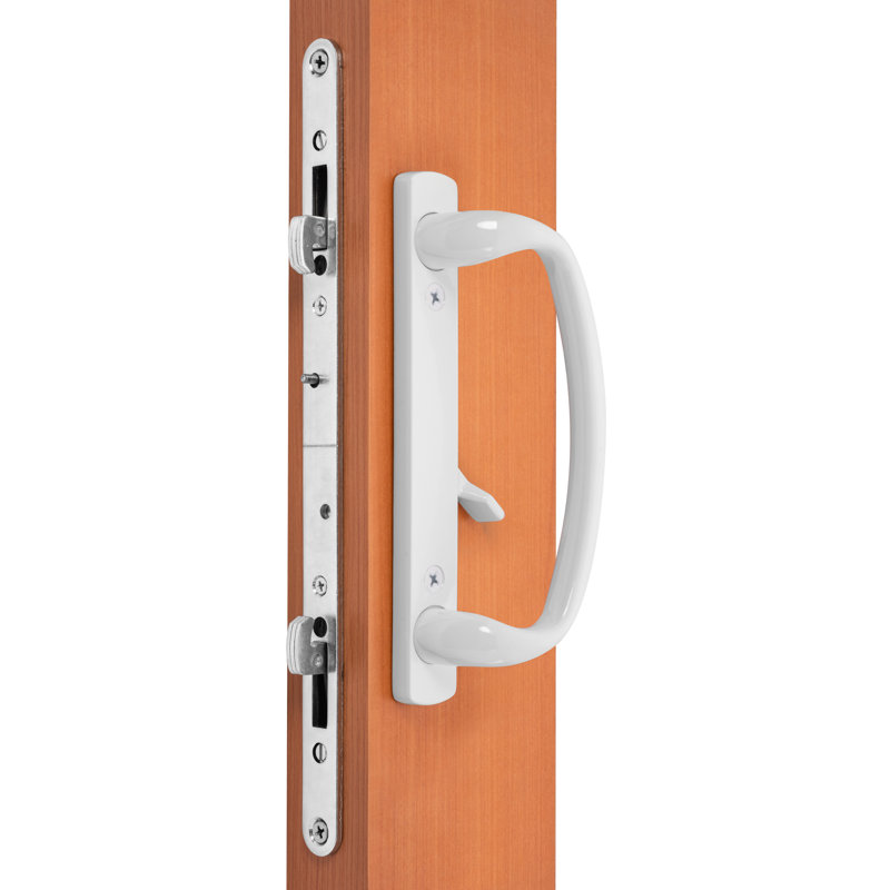 Poignée de porte coulissante décalée Charlotte (serrure à mortaise non incluse), Blanc