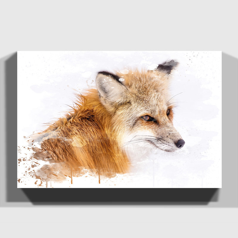 A Red Fox - Wall Art, 35cm H x 50cm W, Wrapped Canvas