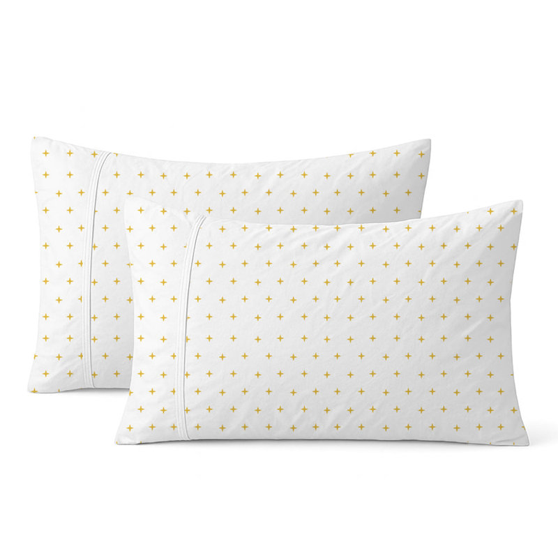 Plus Embroidered Cotton Sheet Set, Gold, Full XL Sheet Set