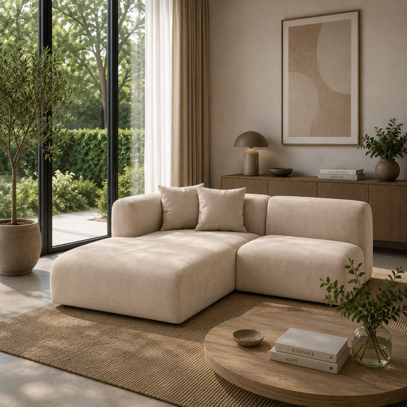 Velvet Sofa & Chaise, 2
