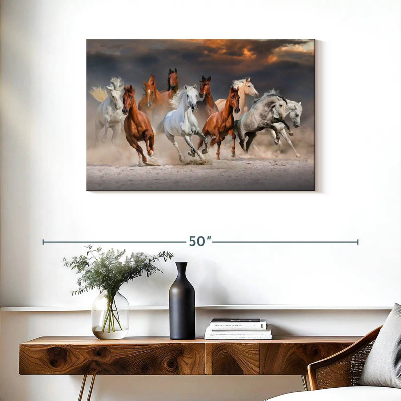 Brampt Galloping Horse In The Desert, 24" H x 36" W