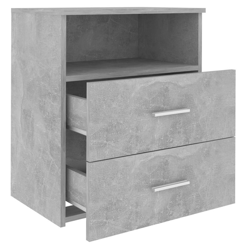 Goranka 2 - Drawer End Table Built-In Outlets, Concrete Grey