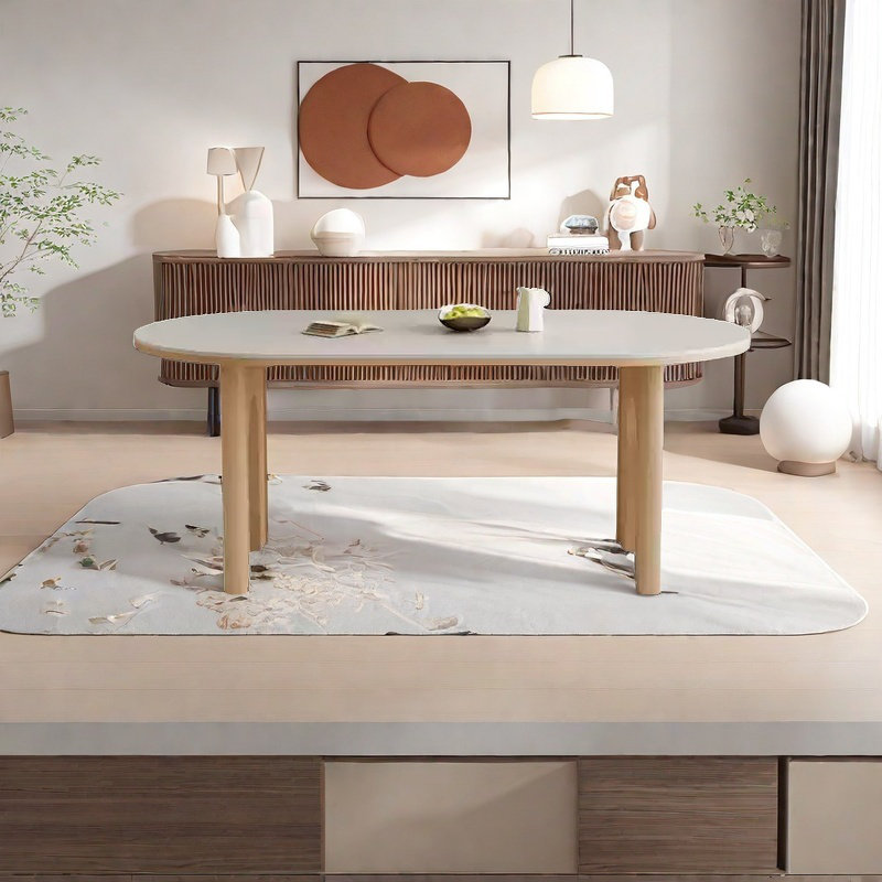 Cream Style Arcades Dining Table, 29.52"H x 62.99"L x 31.49"W