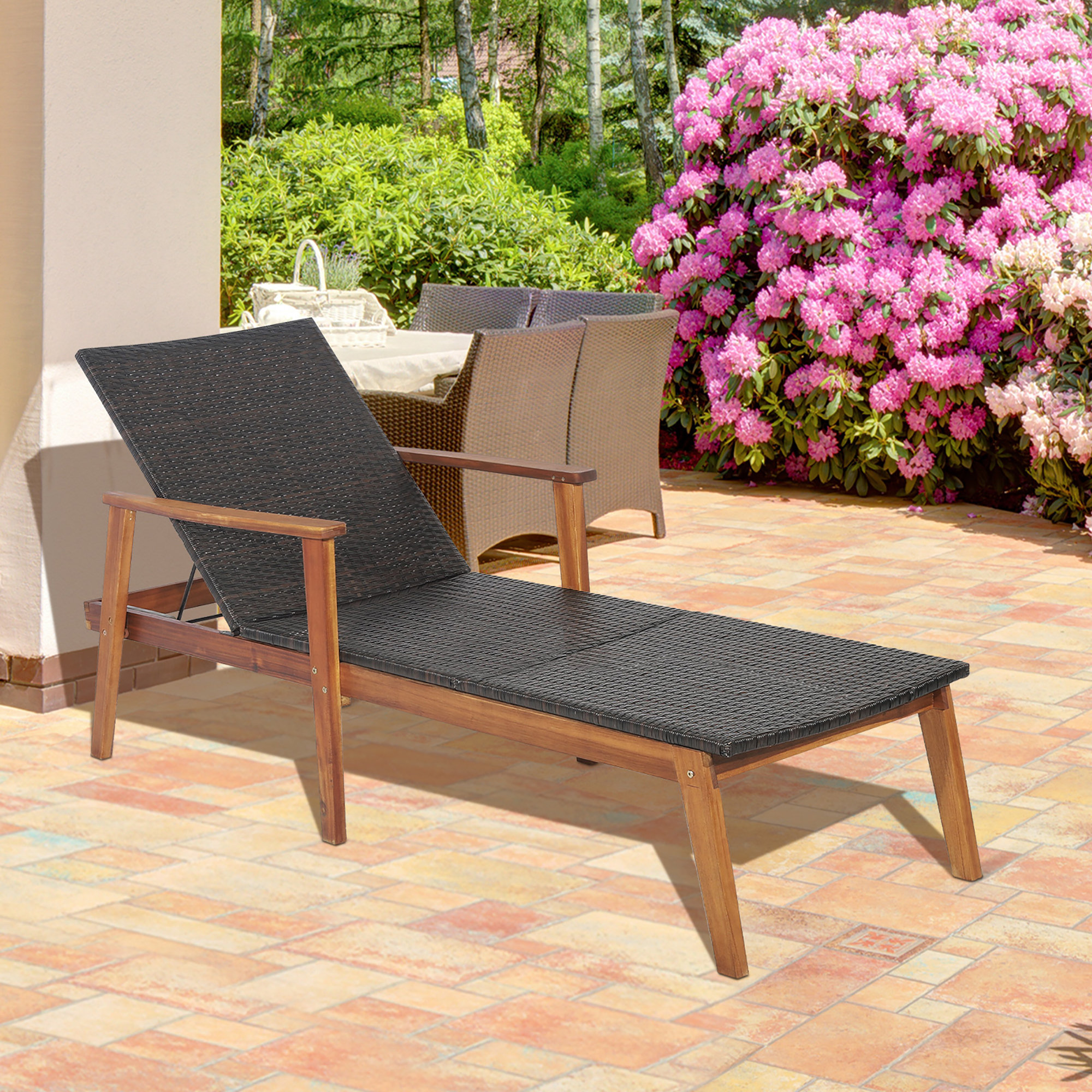 Ebern Designs Degory Outdoor Wood Chaise Lounge - Wayfair Canada