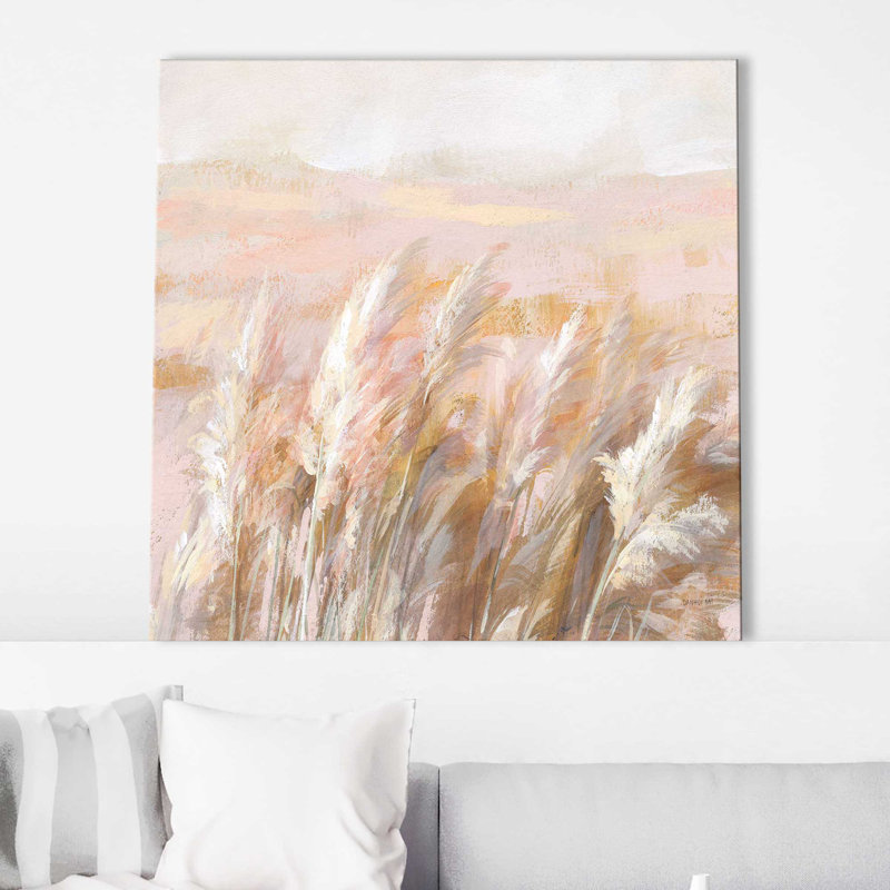 Herbes des prairies - Peinture, L 18 po x H 18 po, Toile tendue
