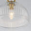 Plafonnier semi-encastré à une lumière, style moderne du milieu du siècle, avec abat-jour en verre transparent cannelé.-695463053