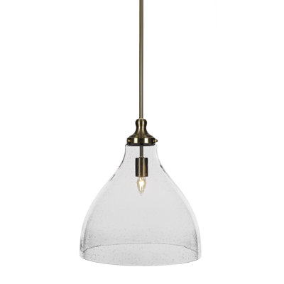 Luminaire suspendu avec tige Chesterwood avec verre transparent de 16 po