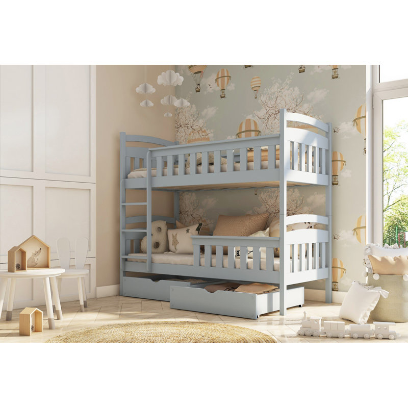 Farrell Single (3') Standard Bunk Bed and Mattress, grey