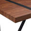 Table de salle à manger rectangulaire en noyer - 71 po x 39,3 po avec 6 chaises confortables en tissu brun-684479979