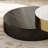 Modern Luxury Rotating Two-Tier Coffee Table - Metal Frame with Sintered Stone Tabletop, Round Multifunctional Rotating Design for Living Room