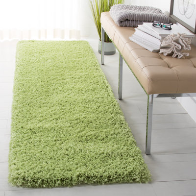 Assar Solid Color Handmade Tufted Polyester Area Rug in Lime
