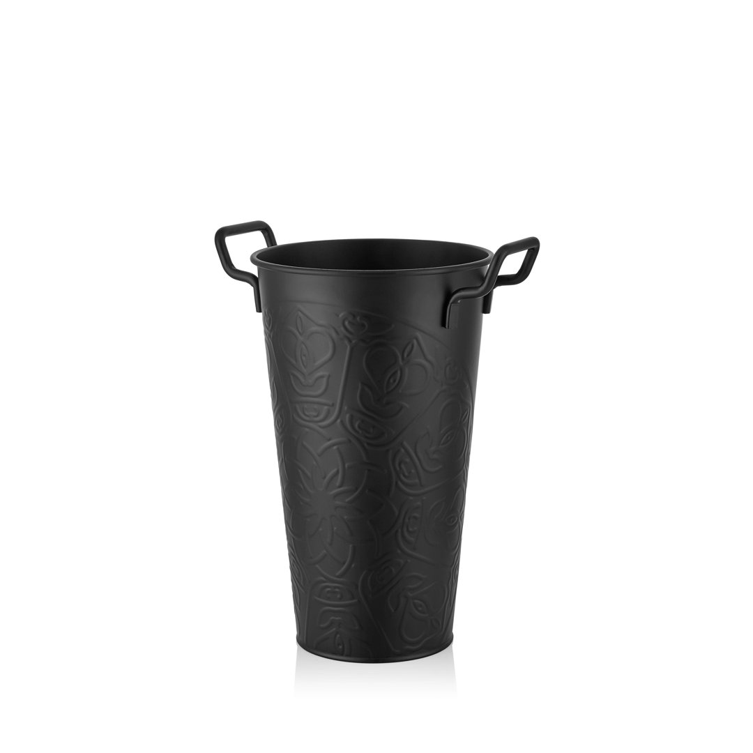 Thielen Black 40Cm Indoor / Outdoor Use Steel Floor Vase