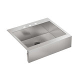 Vault 29-3/4" x 24-5/16" x 9-5/16" Top-Mount Single-Bowl Stainless Steel Kitchen Sink with Shortened Apron-Front for 30"Cabinet