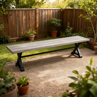 Patio 69.75"L Metal Bench For 3 Person by Peak Home Furnishings