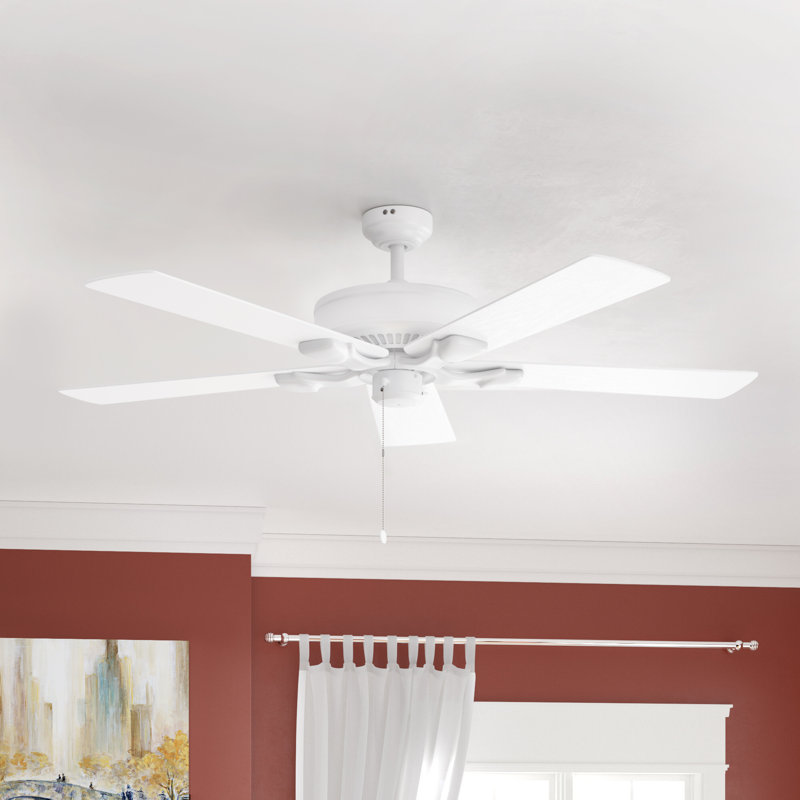 Belmar 52-Inch White Satin Finish Ceiling Fan with 5 Blades