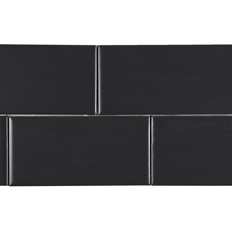 Guilford 3" x 6" Ceramic Subway Wall & Floor Tile, Matte Black