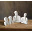 Ensemble de figurines de famille en céramique blanche, sculpture minimaliste abstraite, ensemble de 4 pièces, statue d'art moderne