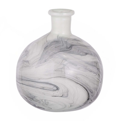Svirla Vase-Black-And-White Swirl