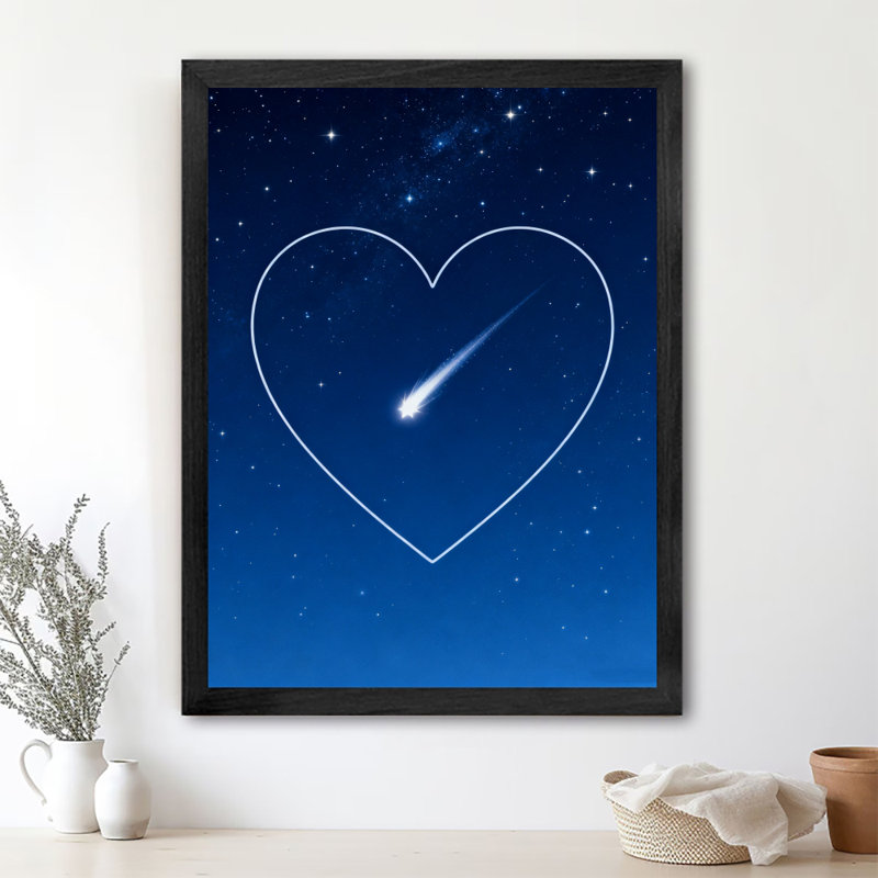 «Black Galaxy Vintage», art mural encadré noir, impressions de style rétro, H 25 po x l 17 po