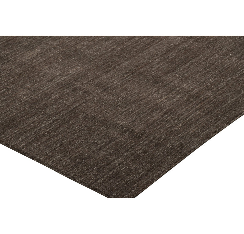Textural Hand Knotted Wool Striped Area Rug, Rectangle 8' x 10'