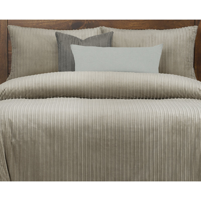 Downy Plush Duvet Cover and Insert Set with Accent Pillows, Full, Taupe