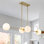 Jaclyn 4 Light Glass Dimmable Pendant