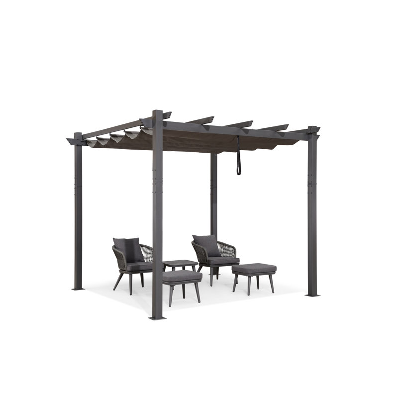 3m x 3m Aluminium Pergola, Grey