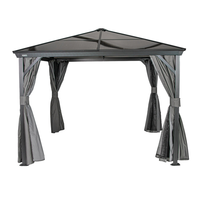 Gray Polyester Outdoor Gazebo Privacy Curtains