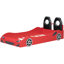 Lit plateforme simple pour voiture de course avec accents à DEL et support dorsal confortable, rouge, confortable et rembourré