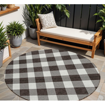 Tapis rond noir 8 po