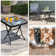 Square Glass Outdoor Folding Side Table