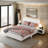 Floating Platform Bed with LED Headboard & Nightstands, Queen Size-2091747274