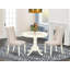 L'ensemble de meubles de salle à manger 3 pièces comprend une table de cuisine ronde avec piédestal et 2 chaises de salle à manger Parson en lin crème, blanc lin-1480493597-1480473317-1480473314