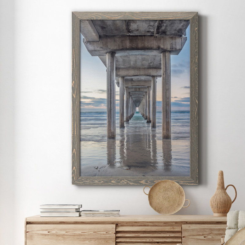Scripps Pier - Scripps Pier - reproduction d'art sur toile, gris, H 20 po x l 17 po x P 1 po