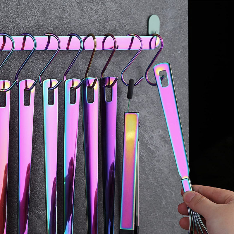 37 Pieces Stainless Steel Cooking Utensils Set, Dishwasher Safe, Rainbow