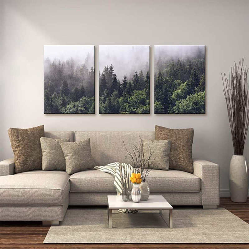 3 Piece Wrapped Canvas Print, 40 cm H x 90 cm W