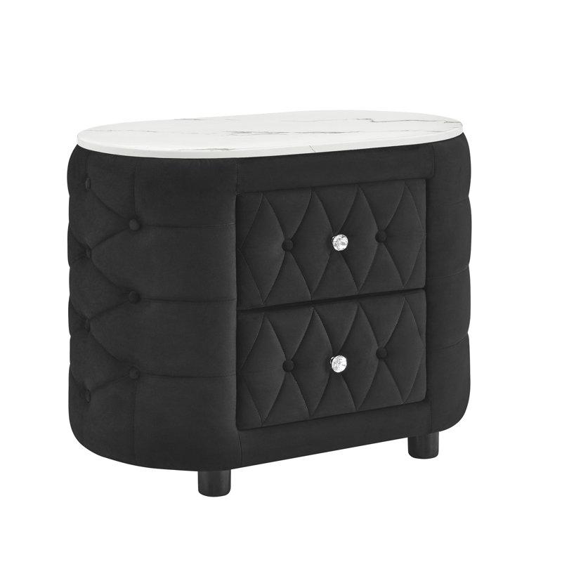 Natalia Night Stand Black, Black