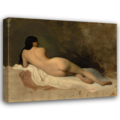 «Study of a Reclining Nude» par Isidore Pils - Art mural sur toile tendue avec châssis