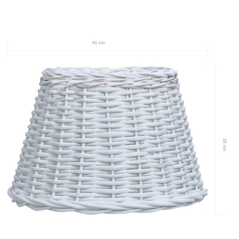 Abat-jour en osier pour abat-jour tambour, 11 po x 17,7 po, Gris