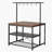 3-Tier Kitchen Island Storage Cabinet - 42" Multifunctional Microwave Stand with Open Shelves and Side Hooks, Kitchen Utility Table